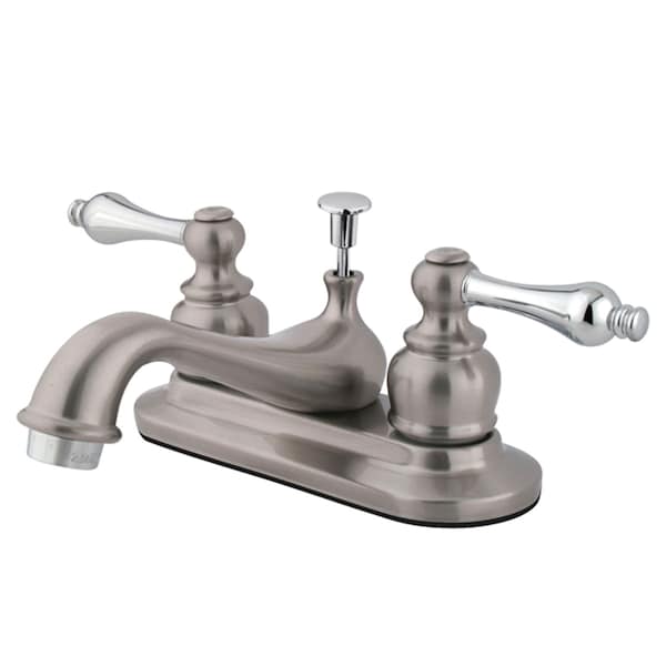 4" Centerset Bathroom Faucet, Brushed Nickel/Chrome